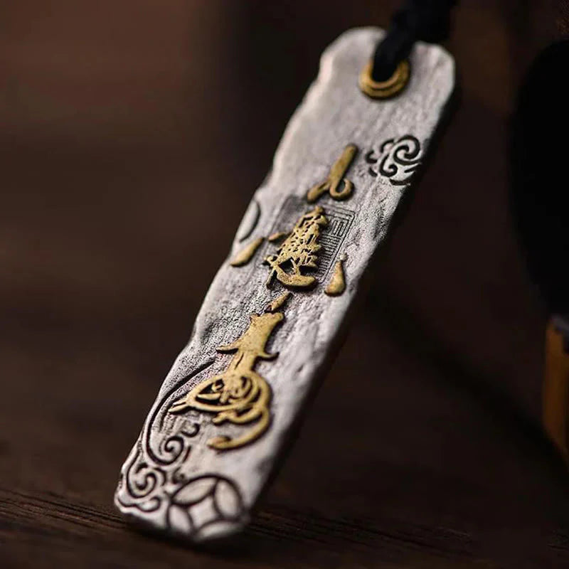 Making A Fortune Chinese Character Copper Coin Wealth Necklace Pendant