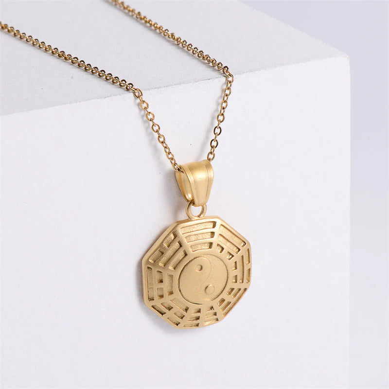 Bagua Yin Yang Titanium Steel Balance Necklace Pendant
