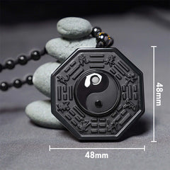 Black Obsidian Yin Yang Pendant Necklace