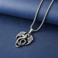 Renbeads Pure Tin Dragon Luck Success Necklace Pendant