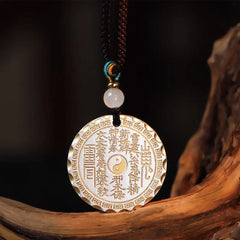 Mountain Ghost, Yin Yang, and Bagua Design Copper Harmony Necklace Pendant