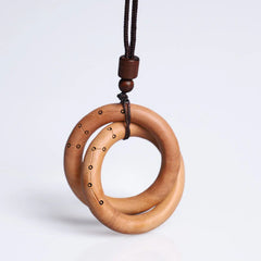 Jujube Wood Yin Yang Ring Pendant for Luck and Protection