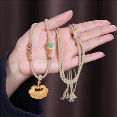 Tibetan Sandalwood Chinese Lock Charm Necklace Pendant