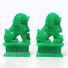 Pair of Fu Foo Dogs Guardian Lion Statues for Home Decoration