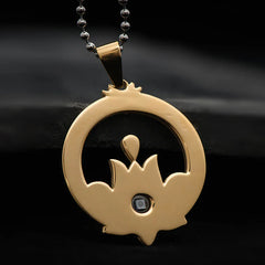 Lotus Titanium Steel Enlightenment Projection Mantra Necklace Pendant