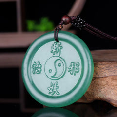 Green Aventurine Yin Yang Balance Necklace Pendant