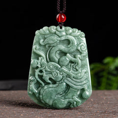 Chinese Zodiac Dragon Jade Strength Necklace Pendant