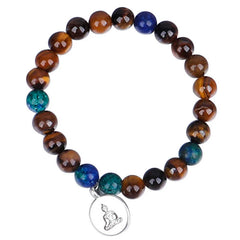 108 Mala Beads Tiger Eye Bracelet Tassel Necklace Pendant