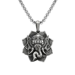 Pure Tin Elephant Protection Amulet Necklace Pendant