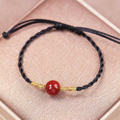 Natural Red Agate Chalcedony String Bead Bracelet Necklace Pendant for Self-acceptance and Confidence