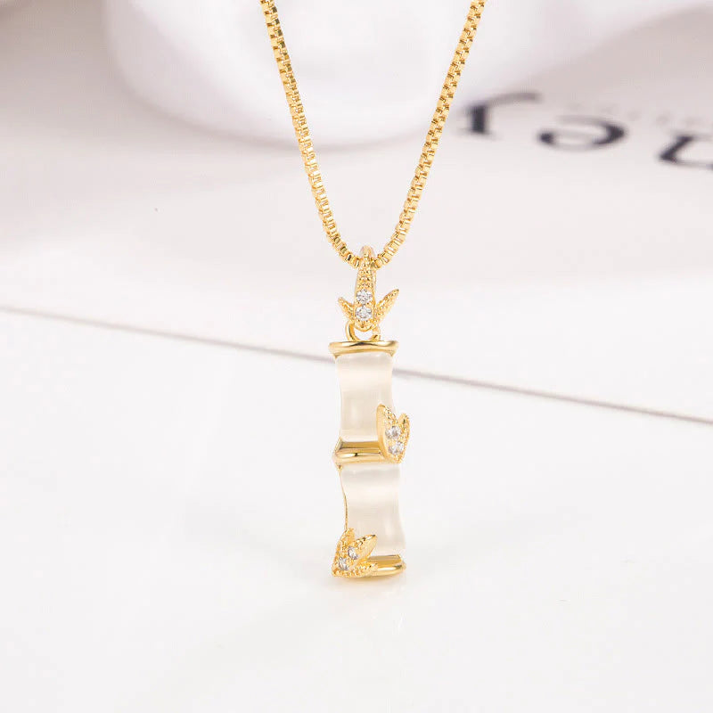 Renbeads Chalcedony Bamboo Pattern Harmony Necklace Pendant