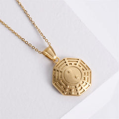 Bagua Yin Yang Titanium Steel Balance Necklace Pendant