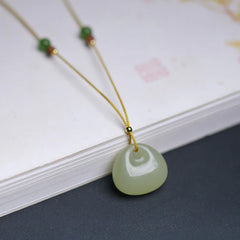 Natural Hetian Jade Small Bag Pattern Prosperity Necklace Pendant