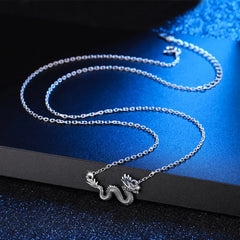 Renbeads 925 Sterling Silver Year Of The Dragon Auspicious Dragon Protection Chain Necklace Pendant