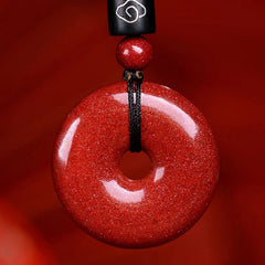 Chinese Zodiac Cinnabar Peace Buckle Necklace Pendant