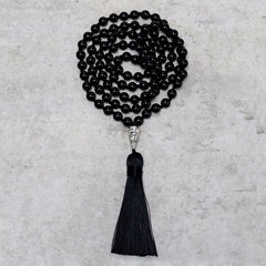 108 Mala Black Onyx Beads Yoga Meditation Prayer Beads Necklace