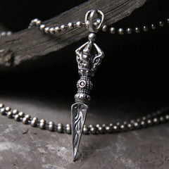 925 Sterling Silver Dorje Vajra Enlightenment Necklace Pendant