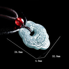 Lotus Carved Jade Ruyi Necklace Pendant