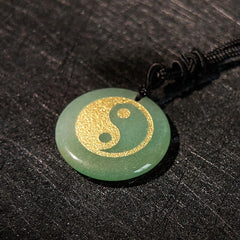 Various Crystal Amethyst Tiger Eye Green Aventurine Yin Yang Spiritual Necklace Pendant
