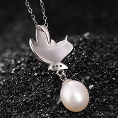 Renbeads 925 Sterling Silver Pearl Butterfly Healing Necklace Pendant Earrings Ring