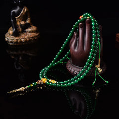 108 Beads Natural Green Agate Success Bracelet Mala