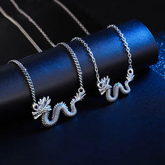 Renbeads 925 Sterling Silver Year Of The Dragon Auspicious Dragon Protection Chain Necklace Pendant