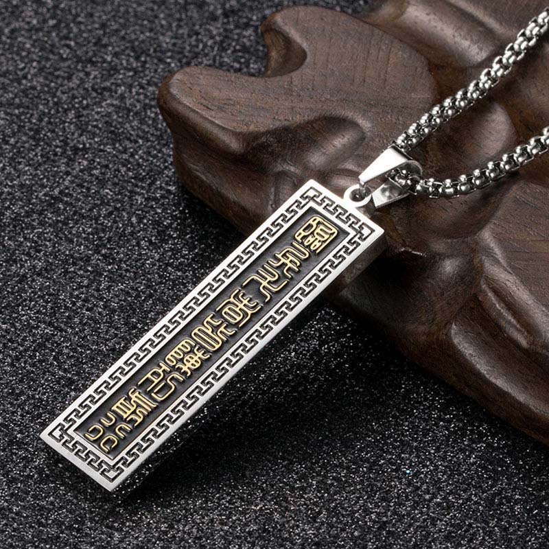 Nine-word Mantra Titanium Steel Bagua Yin Yang Balance Necklace Pendant