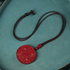 Cinnabar Yin Yang Evil - Repelling Necklace Pendant