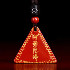 Cinnabar Amitabha Calming Necklace Pendant