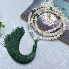 108 Mala Beads Natural Jade Tassel Luck Bracelet