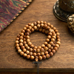 108 Mala Beads Lightning Strike Peach Wood Hand-polished Protection Bracelet