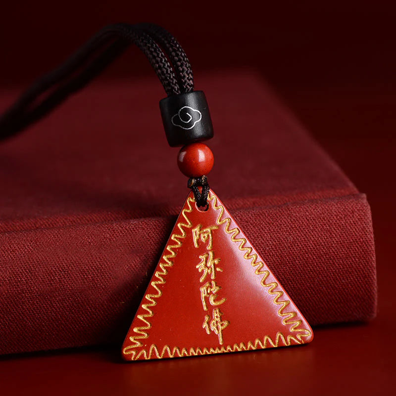 Cinnabar Amitabha Calming Necklace Pendant