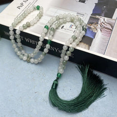 108 Mala Beads Natural Jade Tassel Luck Bracelet