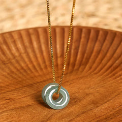 Jade Double Peace Buckle Prosperity Necklace Pendant
