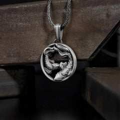 Pure Tin Double Koi Fish Wealth Necklace Pendant