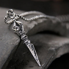 925 Sterling Silver Dorje Vajra Enlightenment Necklace Pendant