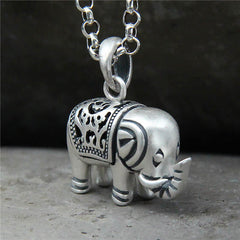 Renbeads 990 Sterling Silver Elephant Strength Necklace Pendant
