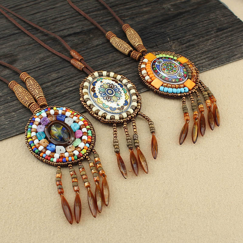 Mandala Pattern Beads Creative Necklace Pendant
