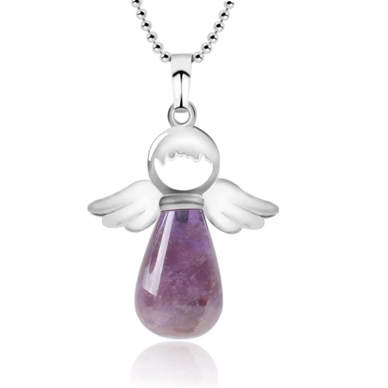 Little Angel Wings Natural Crystal Luck Necklace Pendant