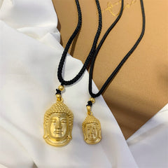 Gold Buddha Copper Wealth Necklace Pendant