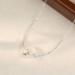 925 Sterling Silver Tulip Chalcedony Peace Buckle Fortune Necklace Pendant