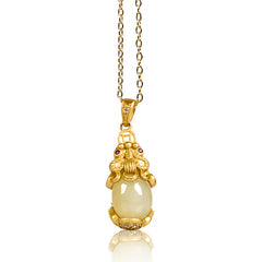 White Jade PiXiu Wealth Luck Chain Necklace Pendant