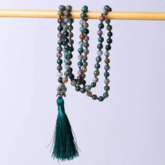 108 Mala Beads Indian Agate Buddha Head Cleansing Bracelet