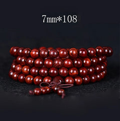 Renbeads Tibetan Small Leaf Red Sandalwood Balance Bracelet