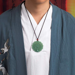 Natural Jade Peacock Luck and Prosperity Necklace Pendant