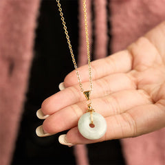 Jade Peace Buckle Luck Necklace Pendant