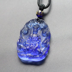 Renbeads Ksitigarbha Buddha Liuli Crystal Serenity Amulet Necklace Pendant