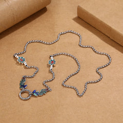 Phoenix Lotus Flower Luck Protection Necklace Pendant