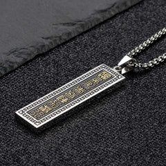 Nine-word Mantra Titanium Steel Bagua Yin Yang Balance Necklace Pendant