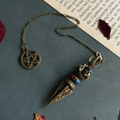 Renbeads Pentagram Eye of God Feather Hamsa Copper Healing Necklace Pendant Pendulum